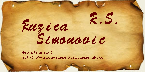 Ružica Simonović vizit kartica